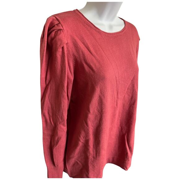 Anne Klein Autumn Rose cotton cashmere sweater Large NWT - Picture 2 of 6